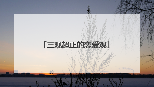 三观超正的恋爱观