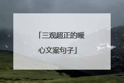三观超正的暖心文案句子