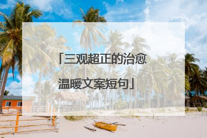 三观超正的治愈温暖文案短句