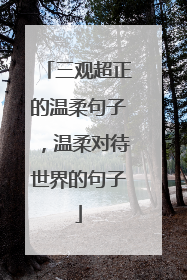 三观超正的温柔句子，温柔对待世界的句子