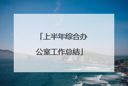 上半年综合办公室工作总结