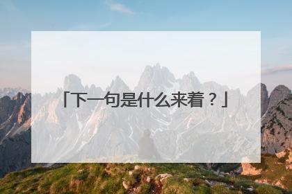 下一句是什么来着？