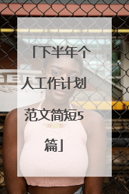 下半年个人工作计划范文简短5篇