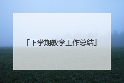 下学期教学工作总结