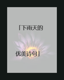 下雨天的优美诗句