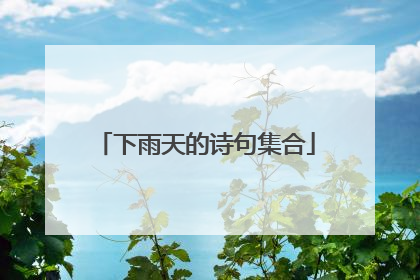 下雨天的诗句集合