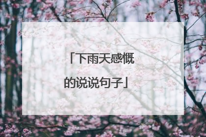 下雨天感慨的说说句子