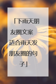 下雨天朋友圈文案 适合雨天发朋友圈的句子