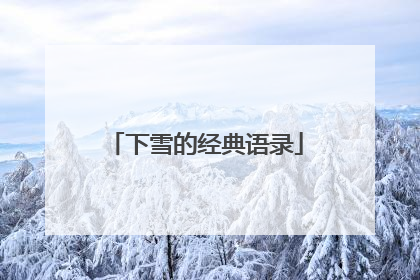 下雪的经典语录