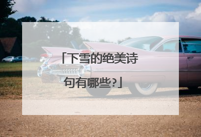 下雪的绝美诗句有哪些?