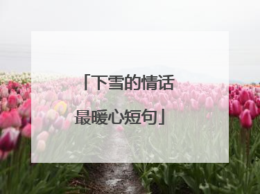 下雪的情话最暖心短句
