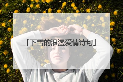 下雪的浪漫爱情诗句