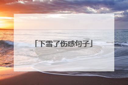 下雪了伤感句子