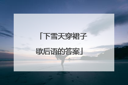 下雪天穿裙子歇后语的答案