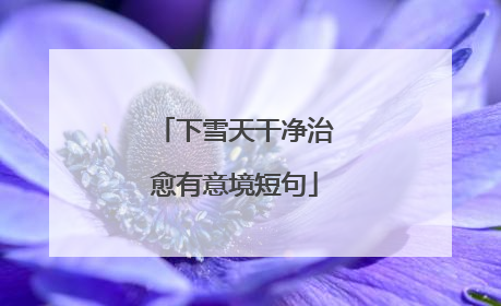 下雪天干净治愈有意境短句