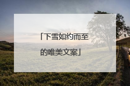 下雪如约而至的唯美文案