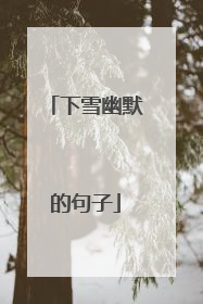 下雪幽默的句子