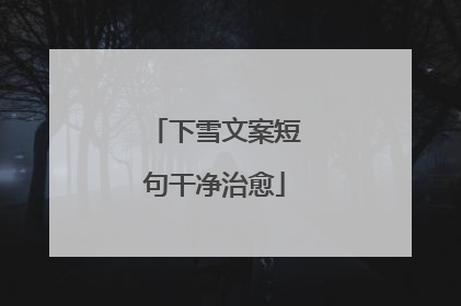 下雪文案短句干净治愈