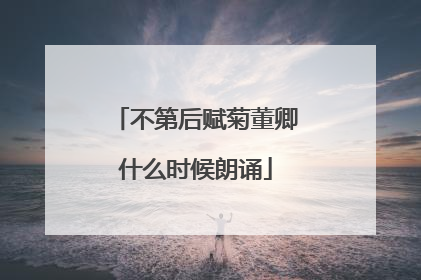 不第后赋菊董卿什么时候朗诵