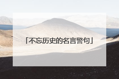 不忘历史的名言警句