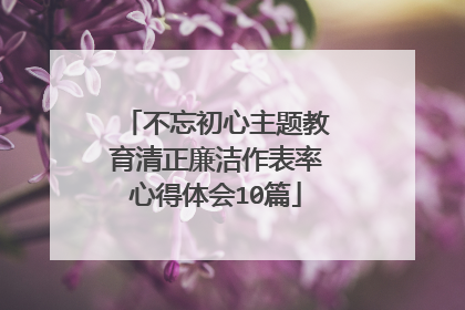 不忘初心主题教育清正廉洁作表率心得体会10篇