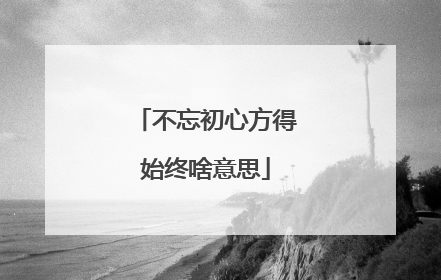 不忘初心方得始终啥意思
