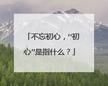 不忘初心，“初心”是指什么？
