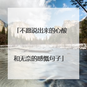 不愿说出来的心酸和无奈的感慨句子