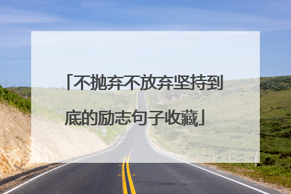 不抛弃不放弃坚持到底的励志句子收藏