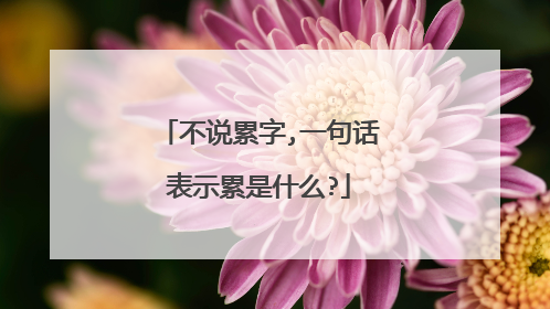 不说累字,一句话表示累是什么?