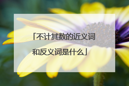 不计其数的近义词和反义词是什么