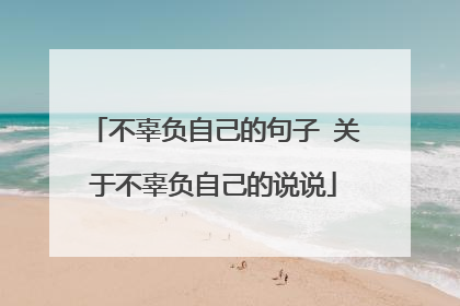 不辜负自己的句子 关于不辜负自己的说说