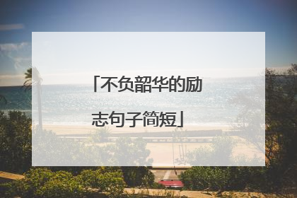 不负韶华的励志句子简短