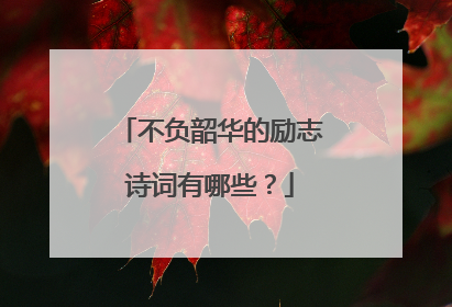 不负韶华的励志诗词有哪些?