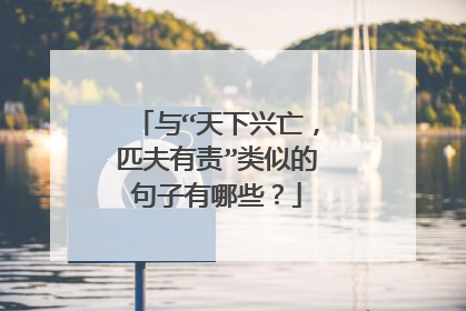 与“天下兴亡，匹夫有责”类似的句子有哪些？