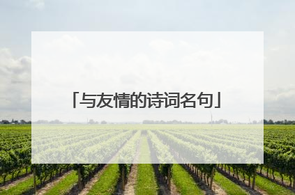 与友情的诗词名句
