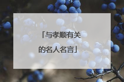 与孝顺有关的名人名言