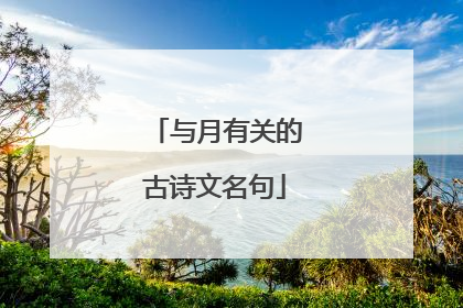 与月有关的古诗文名句
