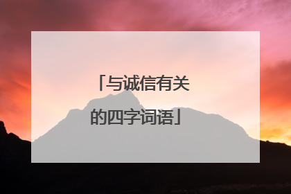 与诚信有关的四字词语