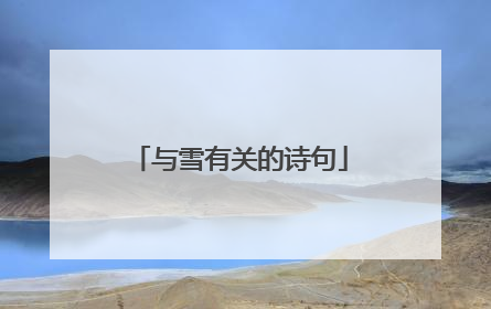 与雪有关的诗句