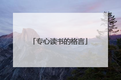 专心读书的格言