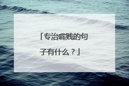专治嘴贱的句子有什么？