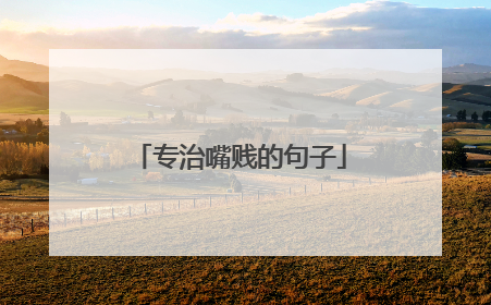 专治嘴贱的句子