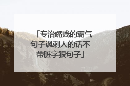 专治嘴贱的霸气句子讽刺人的话不带脏字狠句子