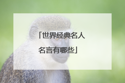 世界经典名人名言有哪些