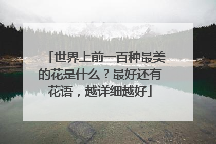 世界上前一百种最美的花是什么?最好还有花语,越详细越好