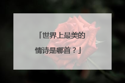 世界上最美的情诗是哪首？
