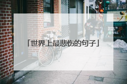 世界上最悲伤的句子
