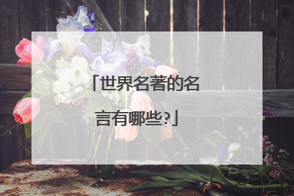 世界名著的名言有哪些?