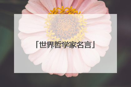 世界哲学家名言